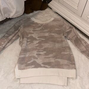 Pink and gray camo sweater
